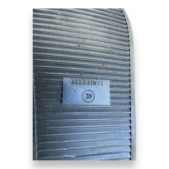 All Saints Mistly Solid Black Leather Slide 1" Platform - Picture 9 of 9